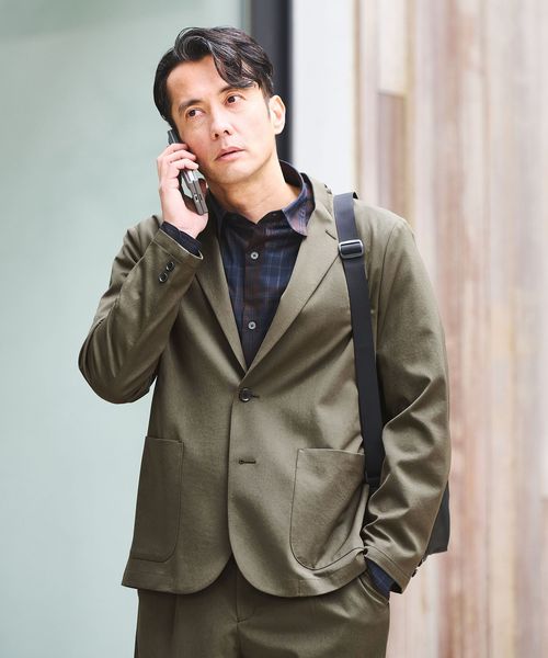 green label relaxing/DICROS ポリエステル ツイル リラックス ジャケット ―ストレッチ・撥水―/セットアップ ジャケット