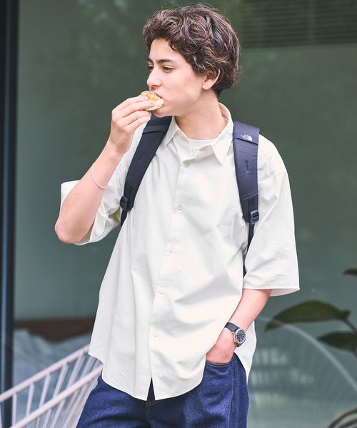 green label relaxing/FINE BASIC スビン オックスフォード ジャストルーズ 半袖 シャツ/シャツ / ブラウス