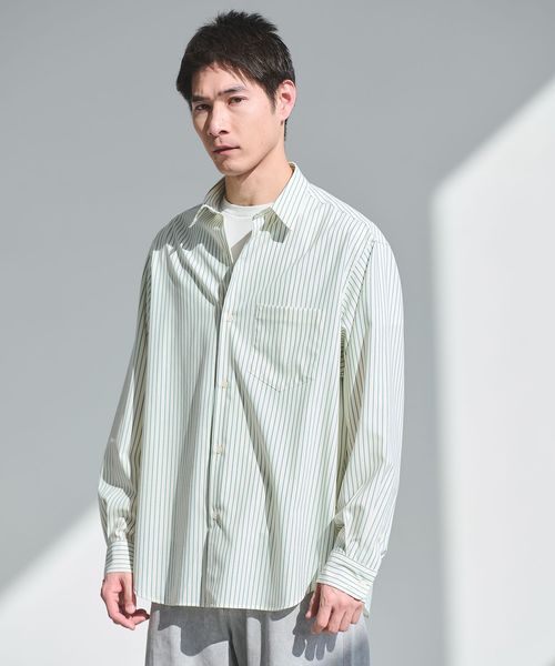 green label relaxing/ウォッシャブル トロ パターン ジャストルーズ シャツ ―ストレッチ―/シャツ / ブラウス