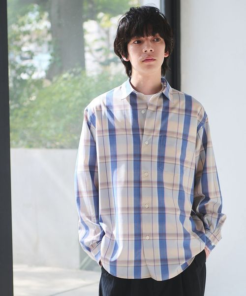 green label relaxing/ウォッシャブル トロ パターン ジャストルーズ シャツ ―ストレッチ―/シャツ / ブラウス