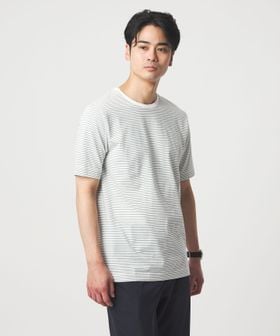 green label relaxing/LONG FIBER COTTON ボーダー クルーネック 半袖 Tシャツ/Tシャツ / カットソー