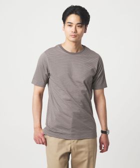 green label relaxing/LONG FIBER COTTON ボーダー クルーネック 半袖 Tシャツ/Tシャツ / カットソー