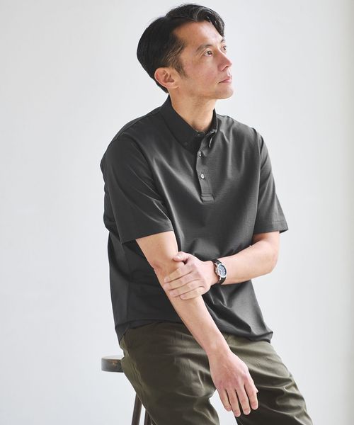 green label relaxing/ドライ サッカー ボタンダウン 半袖 ポロシャツ ―吸水速乾―/Tシャツ / カットソー