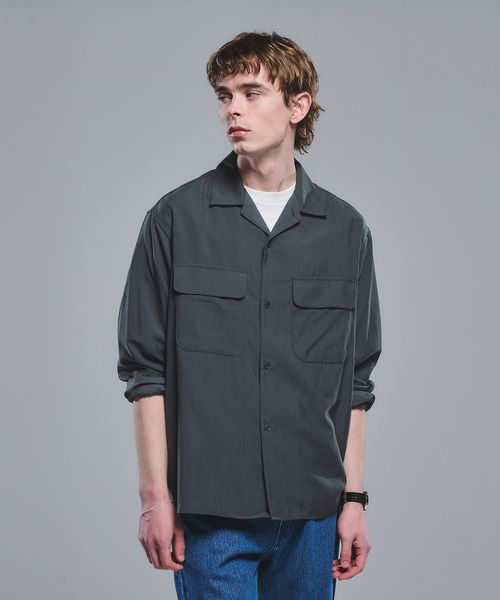 green label relaxing/ナイロン ツイル オープンカラー シャツ ブルゾン ―撥水―/シャツ / ブラウス