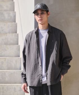 green label relaxing/フィブリル ストライプ柄 長袖 ボックス シャツ/シャツ / ブラウス