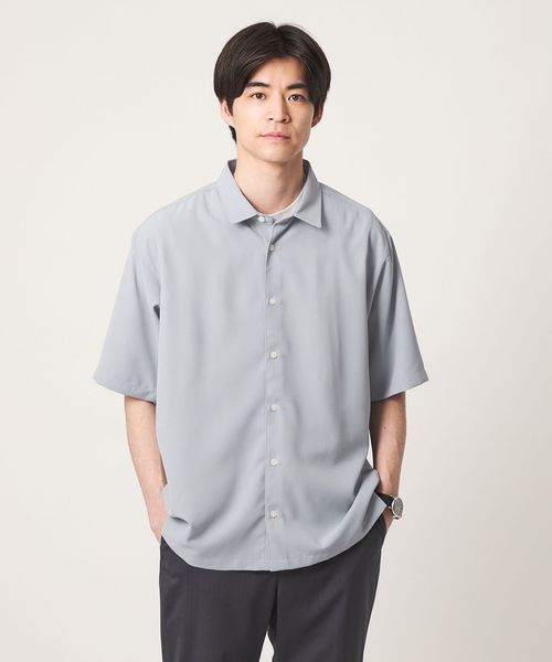 green label relaxing/【WEB限定】JUST fit ソフトドレープ ボックスシルエット 半袖 シャツ/シャツ / ブラウス