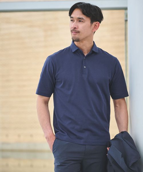 green label relaxing/【WEB限定】JUST fit デイリー ドライ カッタウェイ 半袖 ポロシャツ ―吸水速乾・抗菌―/ポロシャツ