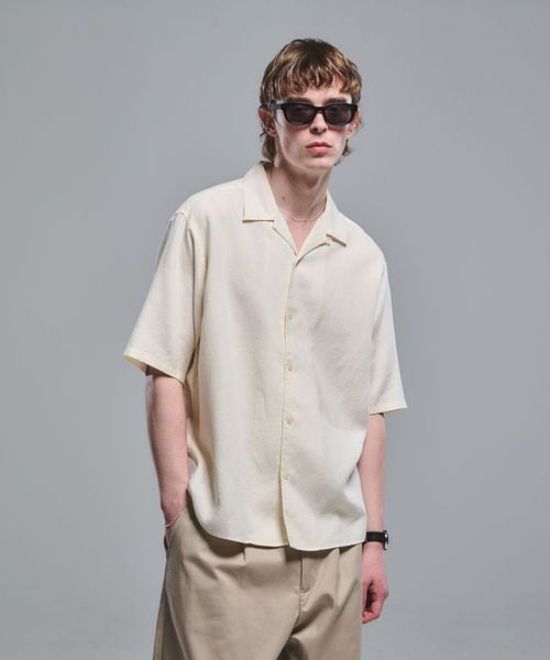 green label relaxing/リネン ポプリン オープンカラー 半袖 シャツ/シャツ / ブラウス