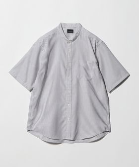 green label relaxing/W/R オックスフォード ストライプ バンドカラー 半袖 シャツ/シャツ / ブラウス