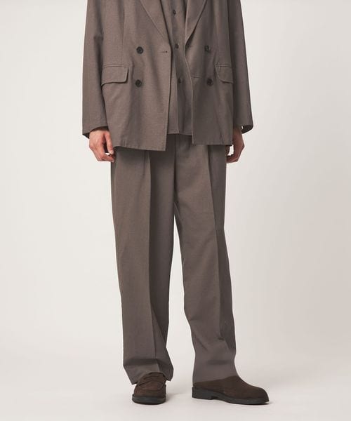 green label relaxing/TR 和紙 2プリーツ スラックス W4/セットアップ パンツ