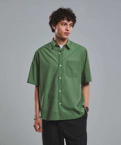 green label relaxing/ウォッシャブル TW サイロ ジャストルーズ レギュラーカラー 半袖 シャツ ―通気性・接触冷感―/シャツ / ブラウス