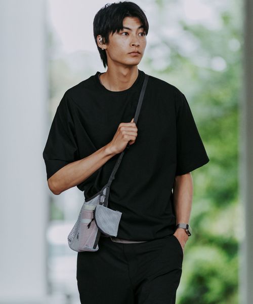 green label relaxing/Dot Air ドローコード クルーネック 半袖 Tシャツ ―ストレッチ―/Tシャツ / カットソー