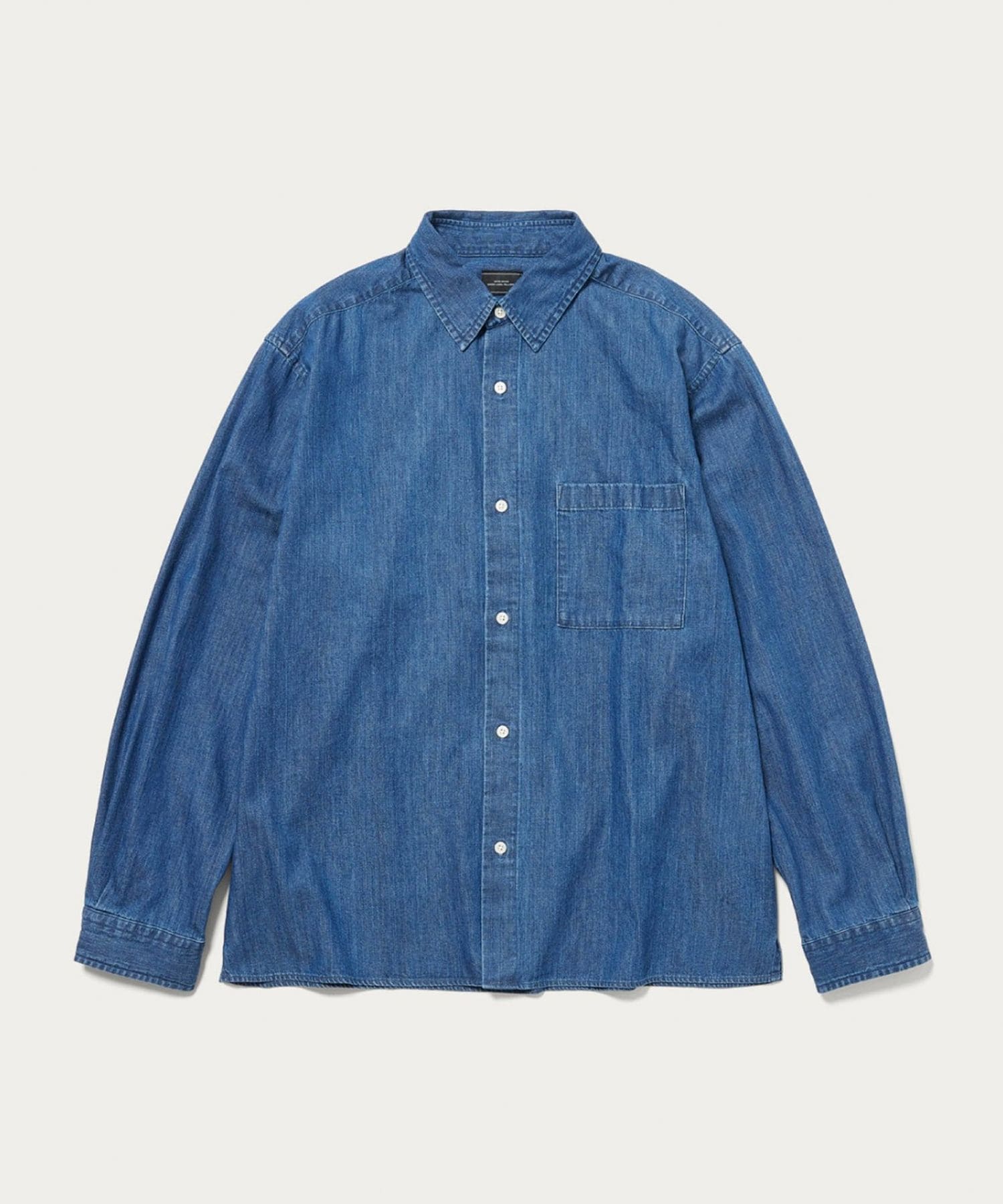 フェード デニム マイン レギュラーカラー シャツ