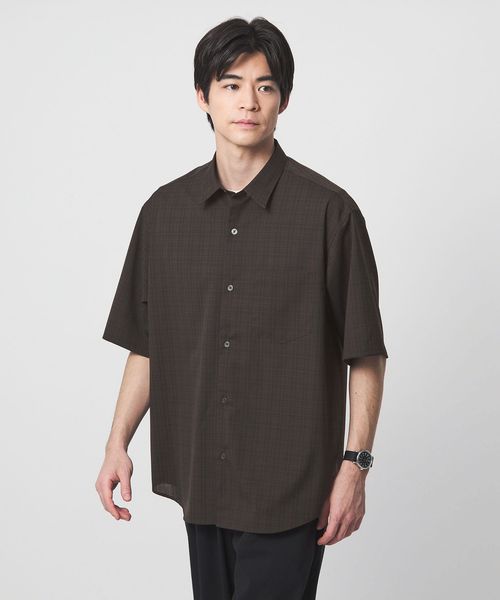 green label relaxing/ウォッシャブルトロ パターン ジャスト ルーズ 半袖 シャツ ―ウォッシャブル・ストレッチ―/シャツ / ブラウス