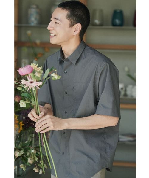 green label relaxing/WONDER CLOTH ジャストルーズ レギュラーカラー 半袖 シャツ ―ストレッチ・接触冷感・吸水速乾―/シャツ / ブラウス