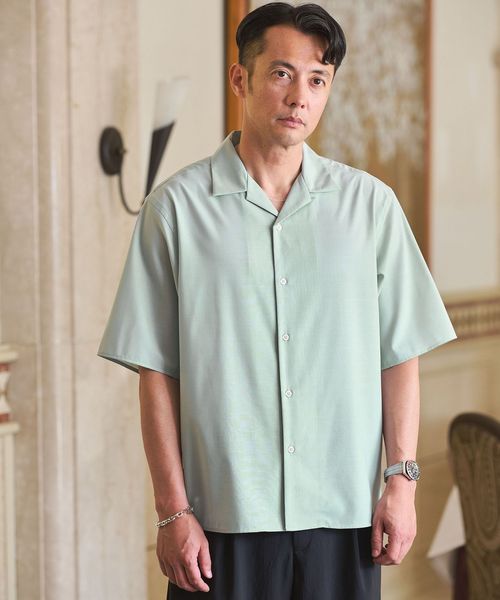 green label relaxing/ウォッシャブルトロ オープンカラー シャツ ―ストレッチ―/シャツ / ブラウス