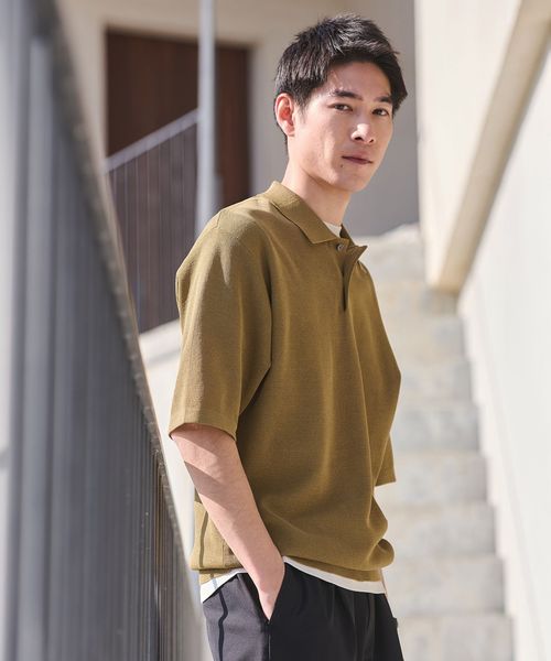green label relaxing/BREEZY ペーパー 半袖 ポロシャツ ―ハンドウォッシャブル・抗菌・通気性―/ポロシャツ