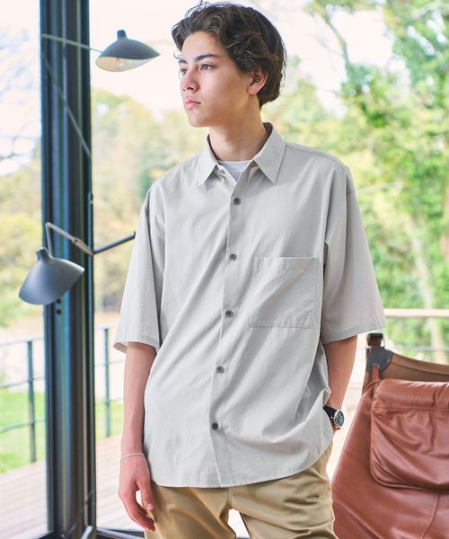 green label relaxing/Dot Air ボックス レギュラーカラー 半袖 シャツ ―ストレッチ―/シャツ / ブラウス