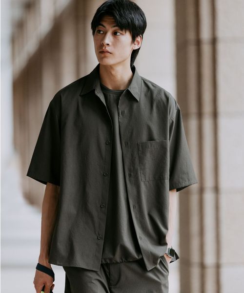 green label relaxing/Dot Air ボックス レギュラーカラー 半袖 シャツ ―ストレッチ―/シャツ / ブラウス