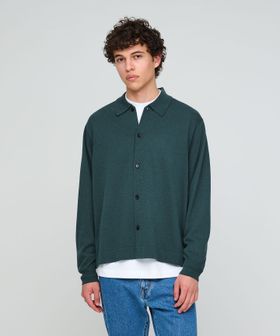 green label relaxing/クレープヤーン 長袖 ニット ポロカーディガン ―ハンドウォッシャブル―/カーディガン / ボレロ