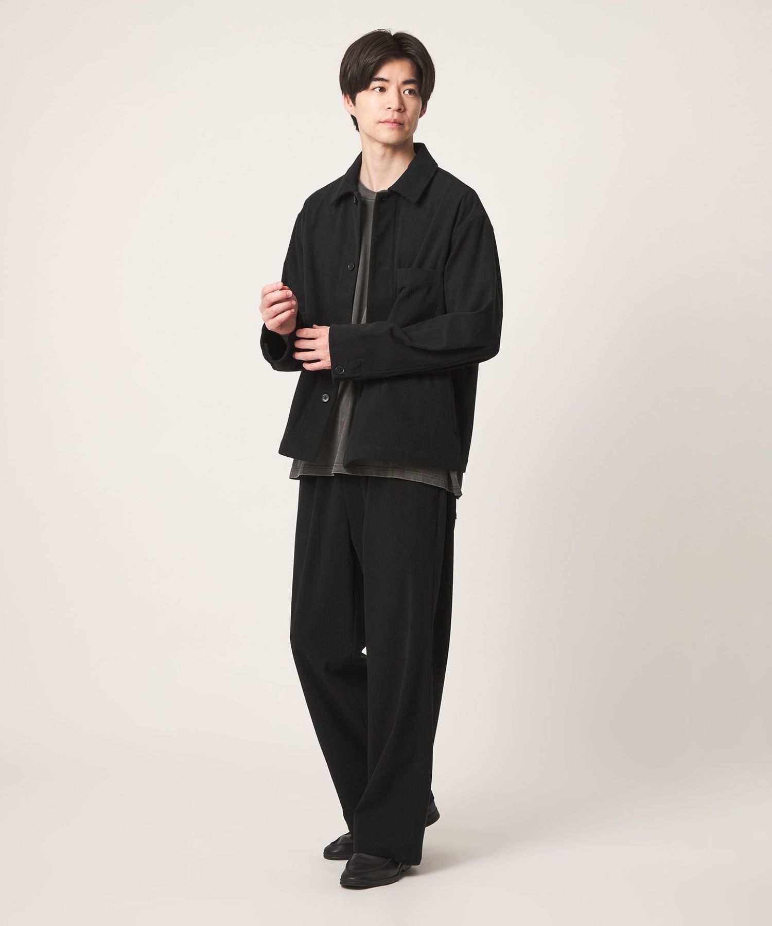 コーデュロイ カバーオール ジャケット ―ストレッチ―