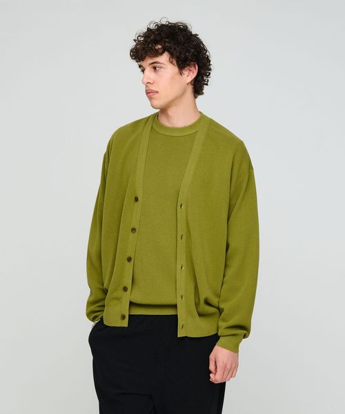 green label relaxing/コットン カシミヤ ミラノリブ Vネック カーディガン ―ハンドウォッシャブル―/カーディガン / ボレロ