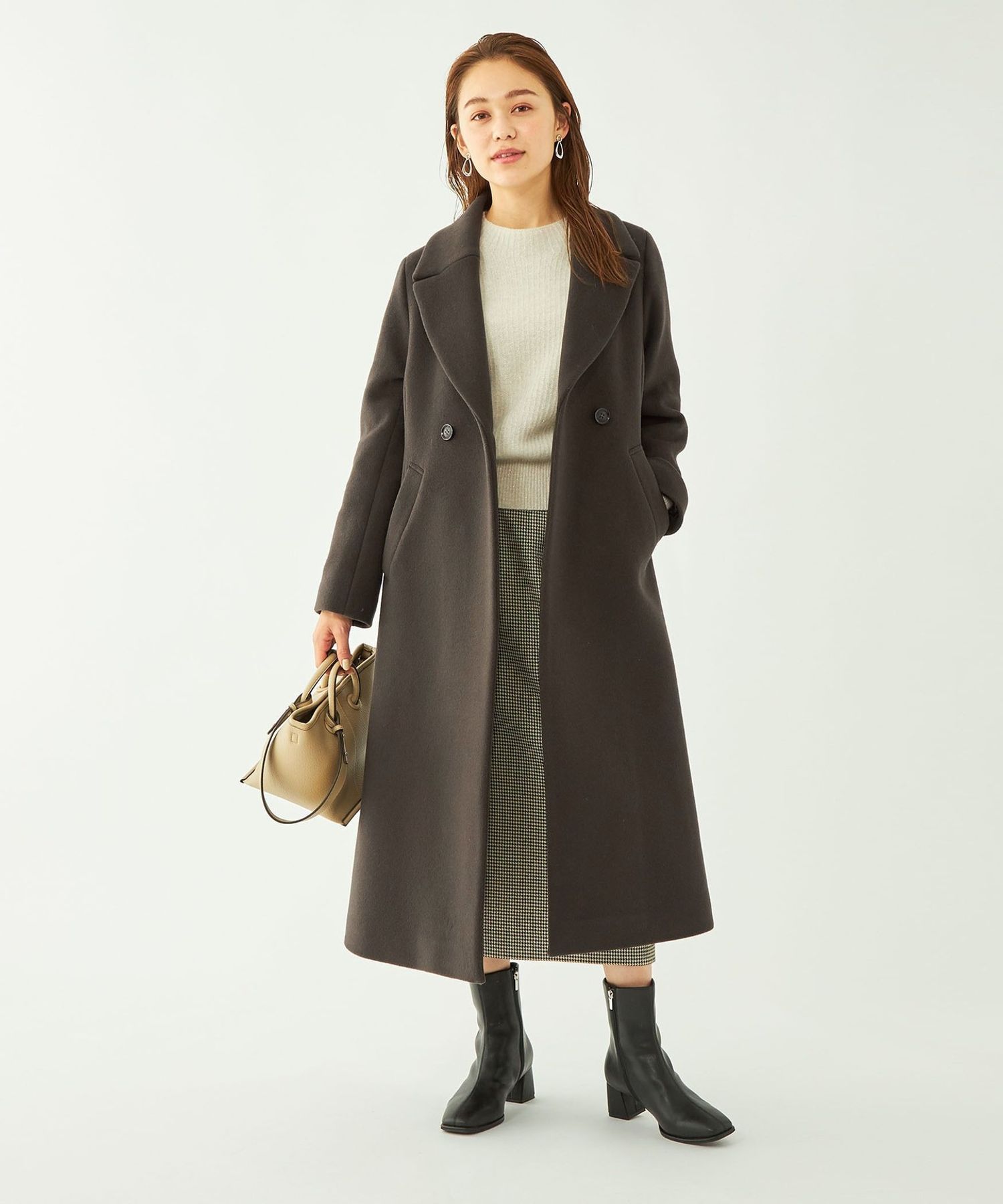 FAbRICA ファブリカ フィット&フレア Aライン ロング チェスター コート FAbRICA ファブリカ フィット&フレア Aライン ロング チェスター コート