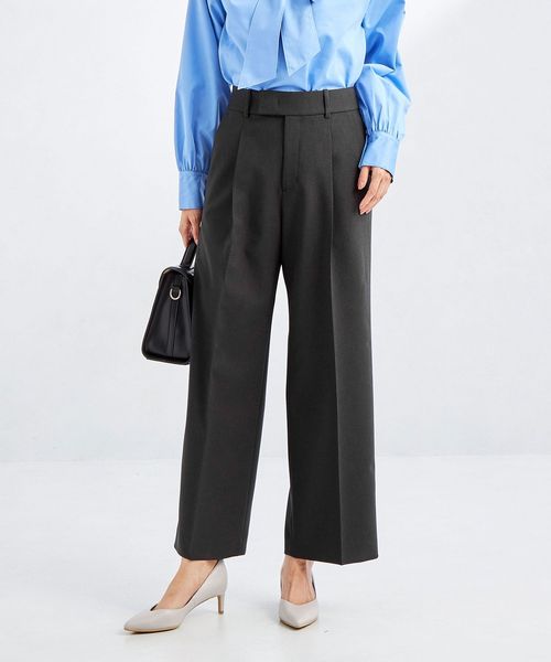 OHGA TUCK PANTS セミワイドパンツ ネイビーブラック Sサイズ 新品OHGA