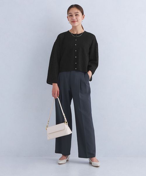 レース ショート ニット カーディガン