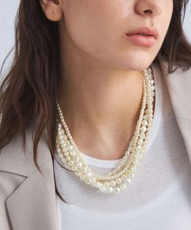 【美品】メキシカン調DNAウォレットチェーンネックレス パールビーズナバホ古着 美品】メキシカン調DNAウォレットチェーンネックレス パール