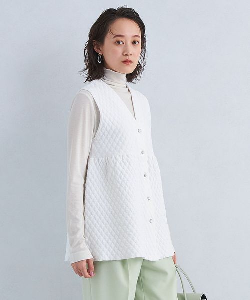 【美品】【最安値】UNITED ARROWS バイカラーペプラムジレ 未使用 UNITED ARROWS ペプラム ベスト バイカラー ニット ジレ