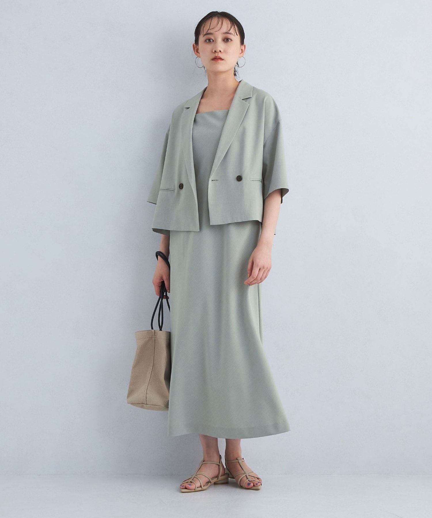 ユナイテッドアローズ UNITED ARROWS グレー ワンピース キャミ