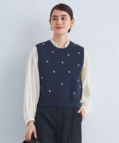 green label relaxing/ドットビジュー ニット ベスト ―ウォッシャブル―/ベスト