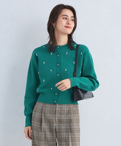 green label relaxing/ドットビジュー ニット カーディガン ―ウォッシャブル―/カーディガン / ボレロ