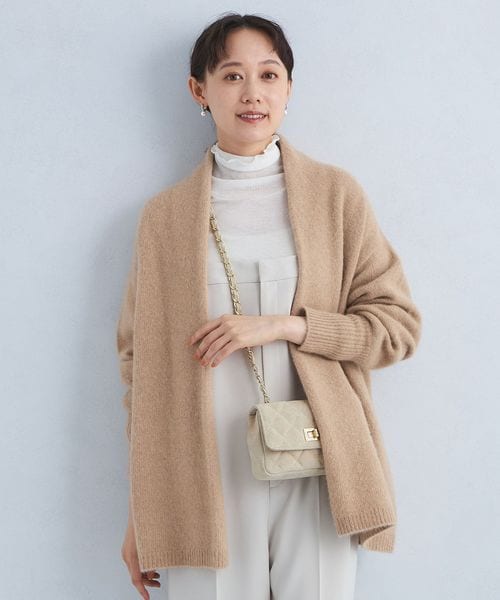 green label relaxing/FOXブレンド ミドル ニット カーディガン/カーディガン / ボレロ