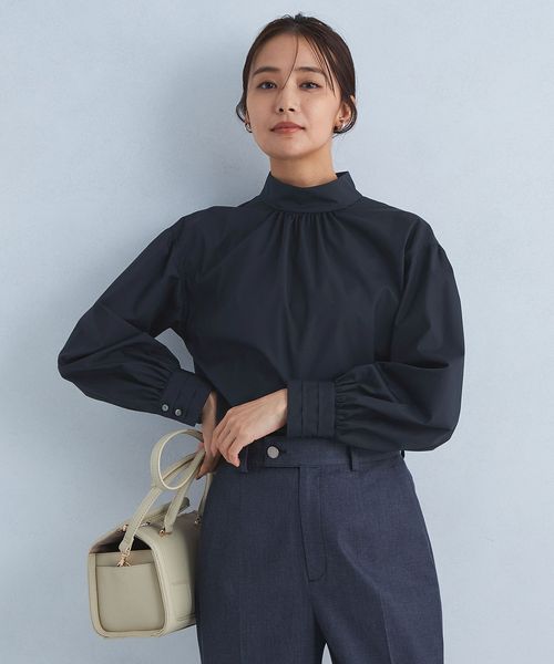 green label relaxing/［size SHORTあり］ハイネック ボリューム スリーブ ブラウス/シャツ / ブラウス