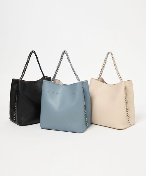チェーンハンドル 2WAY スクエアバッグ ショルダーバッグ