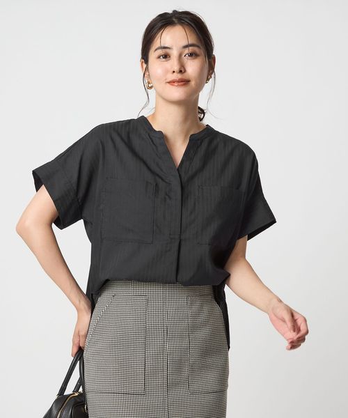 ノーカラー スキッパー ショートスリーブ ブラウス UNITED ARROWS（ユナイテッドアローズ）の「ノーカラー