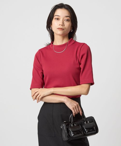 green label relaxing/ニットライク モックネック カットソー/Tシャツ / カットソー