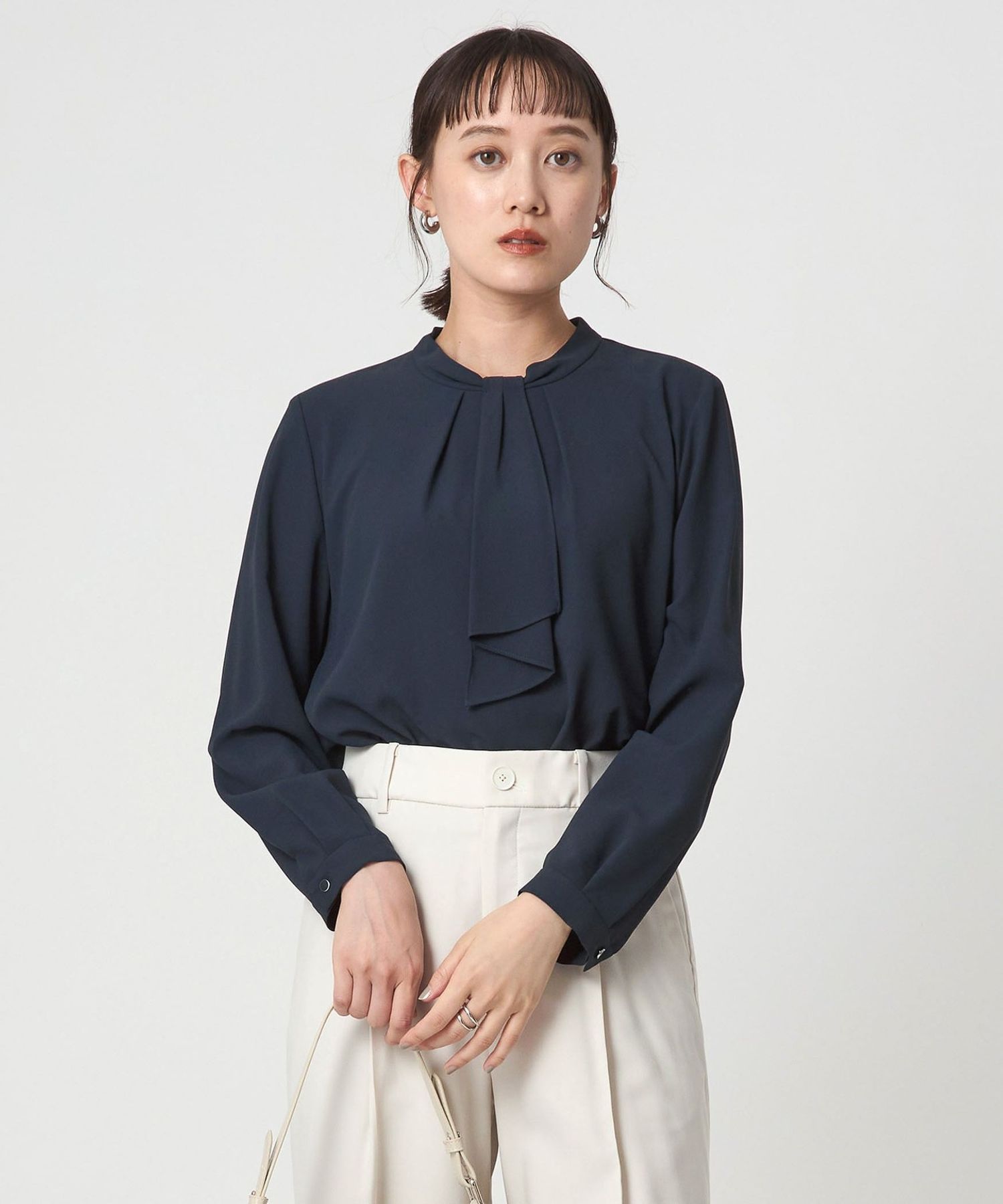 ネックタイ ロングスリーブ ブラウス