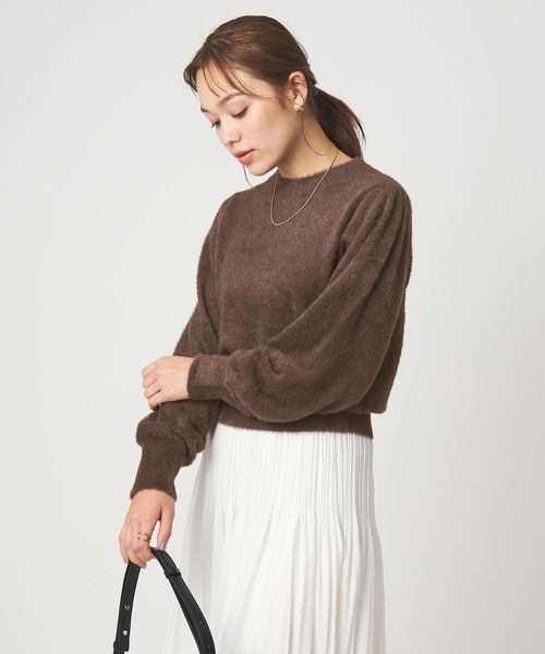 green label relaxing/フラッフ フェザーヤーン ロングスリーブ ニット プルオーバー/ニット / セーター