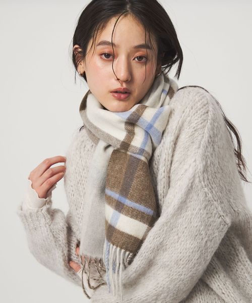 green label relaxing/ウールリバーシブル チェックマフラー/ストール / マフラー