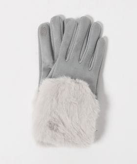 green label relaxing/起毛シルキー フェイクファー グローブ 手洗い可能/グローブ / 手袋