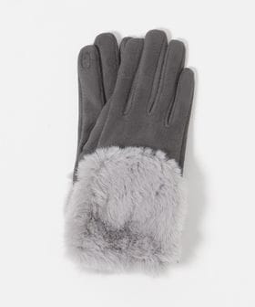 green label relaxing/起毛シルキー フェイクファー グローブ 手洗い可能/グローブ / 手袋