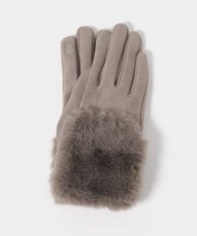 green label relaxing/起毛シルキー フェイクファー グローブ 手洗い可能/グローブ / 手袋