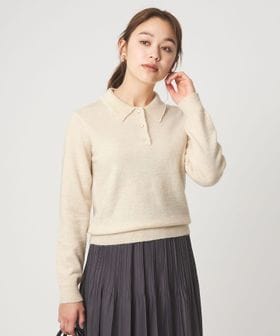 green label relaxing/襟付き フェイクパール プルオーバー ニット ウォッシャブル/ニット / セーター