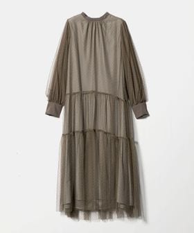 green label relaxing/チュール ティアード ワンピース/ドレス