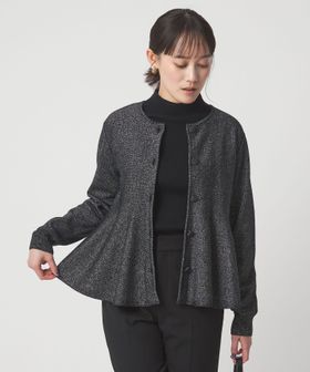 green label relaxing/ペプラム クルミボタン ニット カーディガン/カーディガン / ボレロ