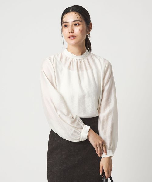 green label relaxing/フェイクパール スタンドネック ブラウス/シャツ / ブラウス