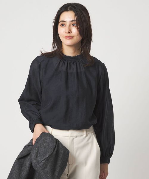 green label relaxing/フェイクパール スタンドネック ブラウス/シャツ / ブラウス